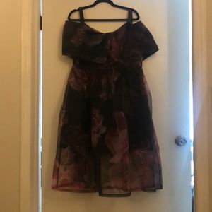 Asos Floral Off the Shoulder Dress